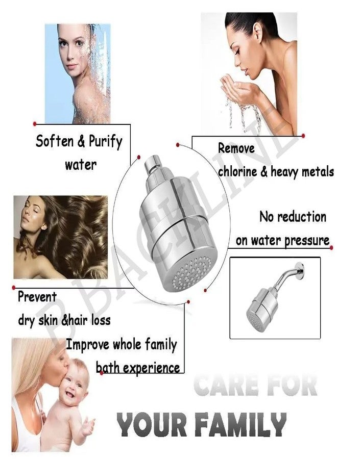 B BACKLINE فلتر دش خلفي للماء العسر | رأس دش مع مُنعم مياه للحمام | يزيل العسر والكلور والشوائب | يحمي الشعر والبشرة | مناسب لآبار المياه الجوفية، وخزانات المياه، ومياه البلدية - Image 3